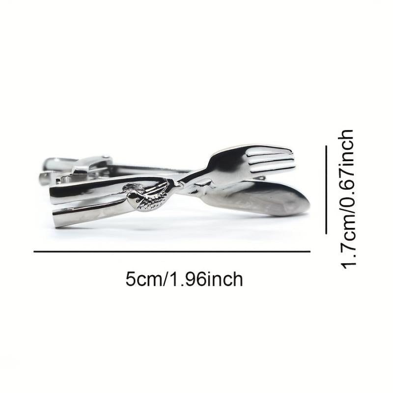 Silver Fork Tie Clip Men's Business Casual Decorative Accessory