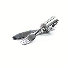 Silver Fork Tie Clip Men's Business Casual Decorative Accessory