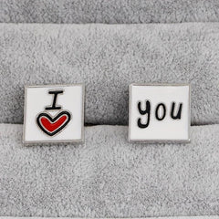 I Love You French Cufflinks for Couple