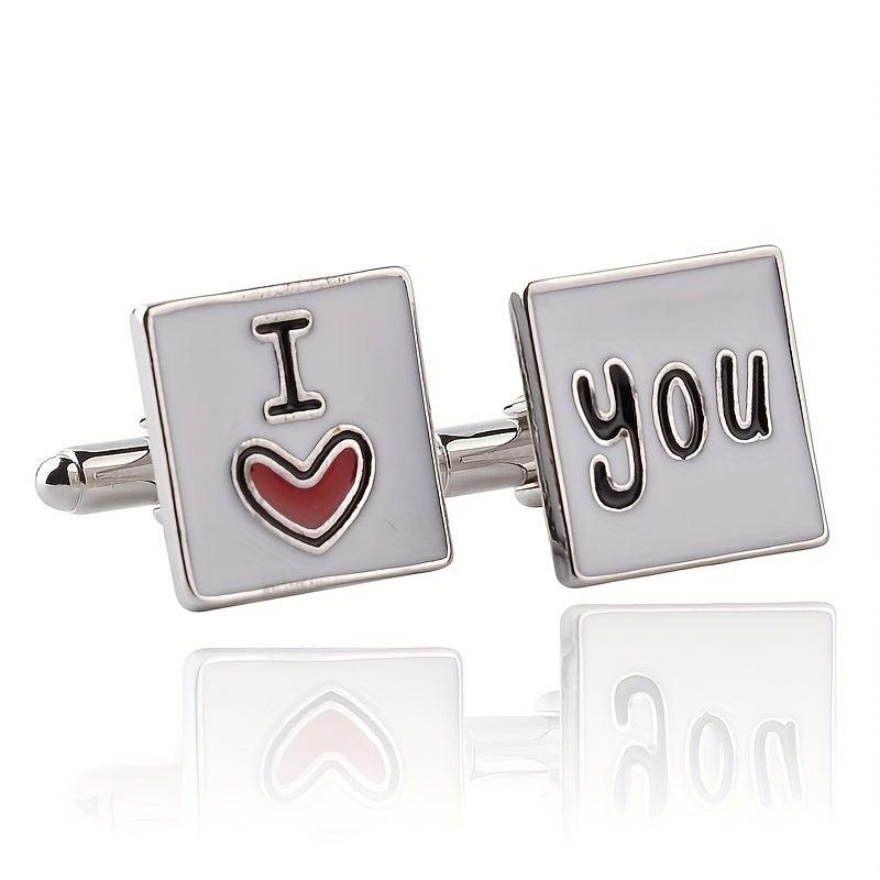 I Love You French Cufflinks for Couple