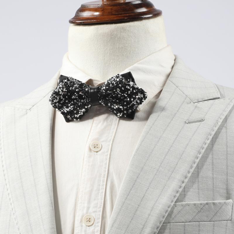 Rhinestone Gypsophila Double Layer Bow Tie For Men