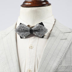 Rhinestone Gypsophila Double Layer Bow Tie For Men