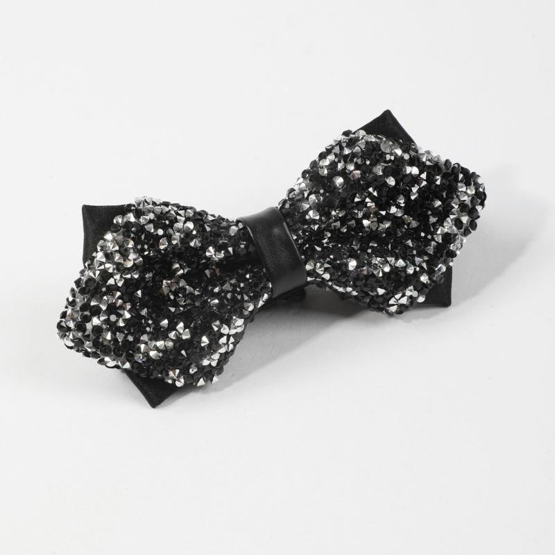 Rhinestone Gypsophila Double Layer Bow Tie For Men