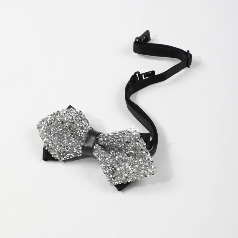 Rhinestone Gypsophila Double Layer Bow Tie For Men