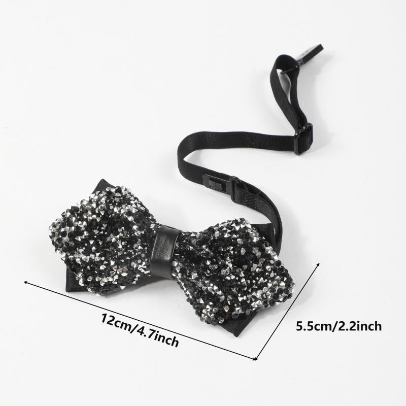 Rhinestone Gypsophila Double Layer Bow Tie For Men