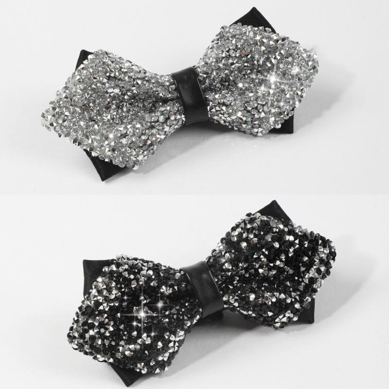 Rhinestone Gypsophila Double Layer Bow Tie For Men