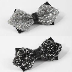 Rhinestone Gypsophila Double Layer Bow Tie For Men