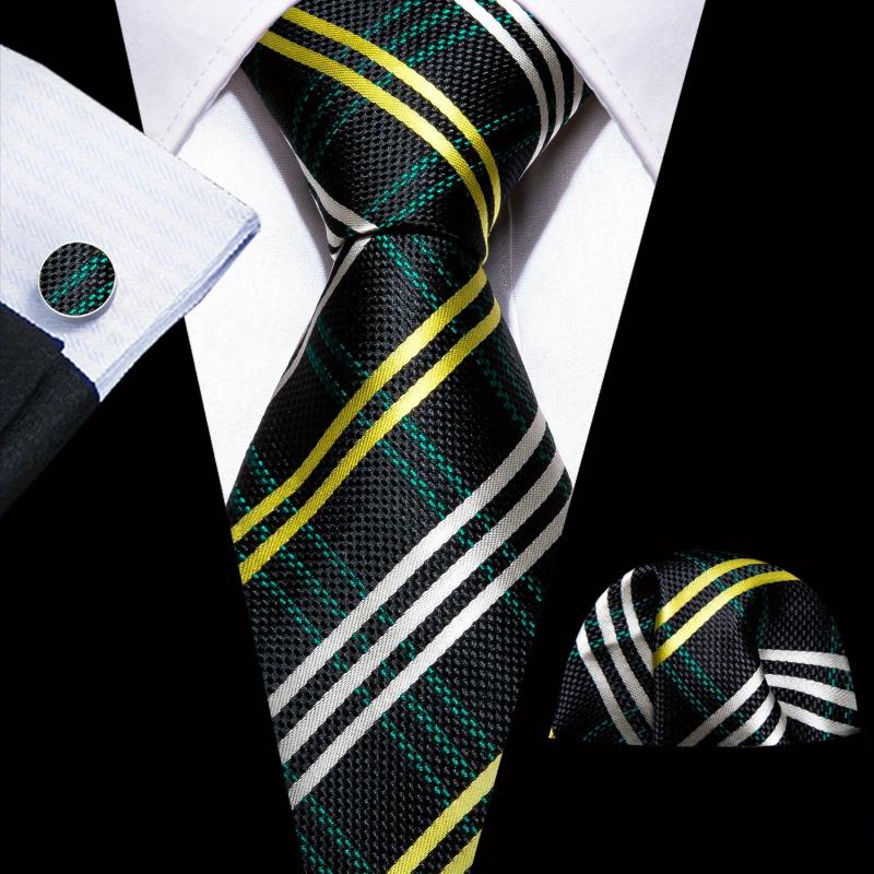 Men's Tie, Handkerchief, Cufflinks Set for Wedding Party