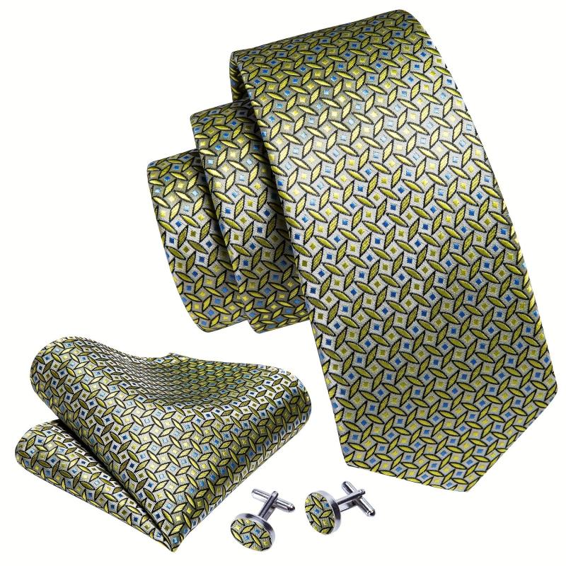 Men's Tie, Handkerchief, Cufflinks Set for Wedding Party