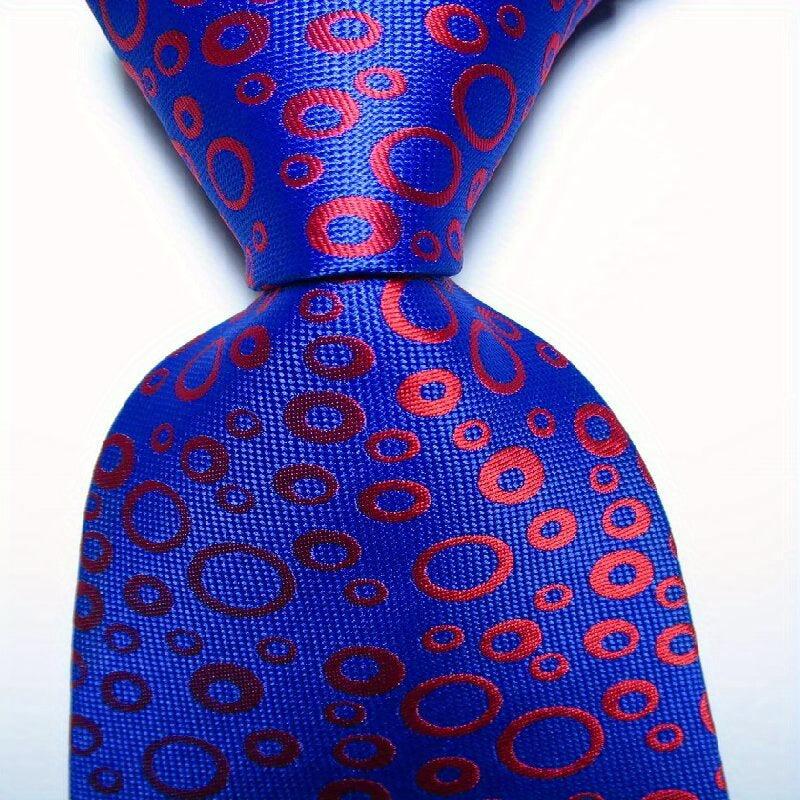 Men's Classic Printed Dot Tie Brown Purple Flower Business Wedding Tie