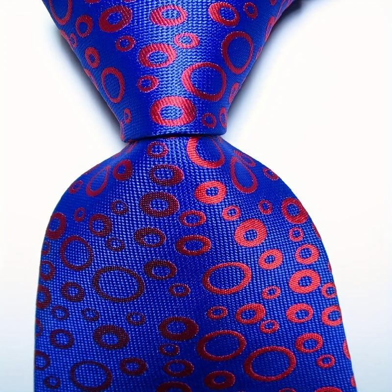 Men's Classic Printed Dot Tie Brown Purple Flower Business Wedding Tie