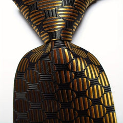 Men's Classic Printed Dot Tie Brown Purple Flower Business Wedding Tie