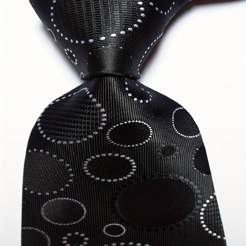 Men's Classic Printed Dot Tie Brown Purple Flower Business Wedding Tie