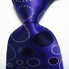 Men's Classic Printed Dot Tie Brown Purple Flower Business Wedding Tie