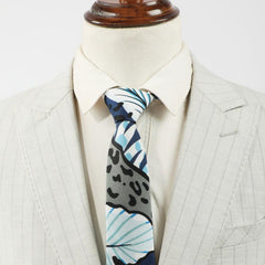 Men's Irregular Plant Leaf Pattern Tie Holiday Party Business Accessory