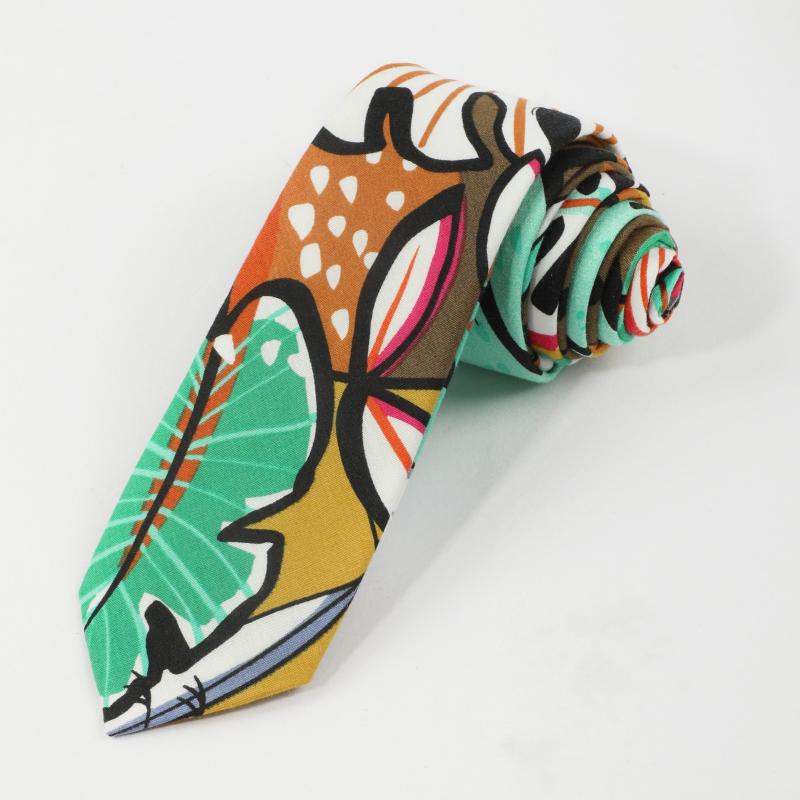 Men's Irregular Plant Leaf Pattern Tie Holiday Party Business Accessory