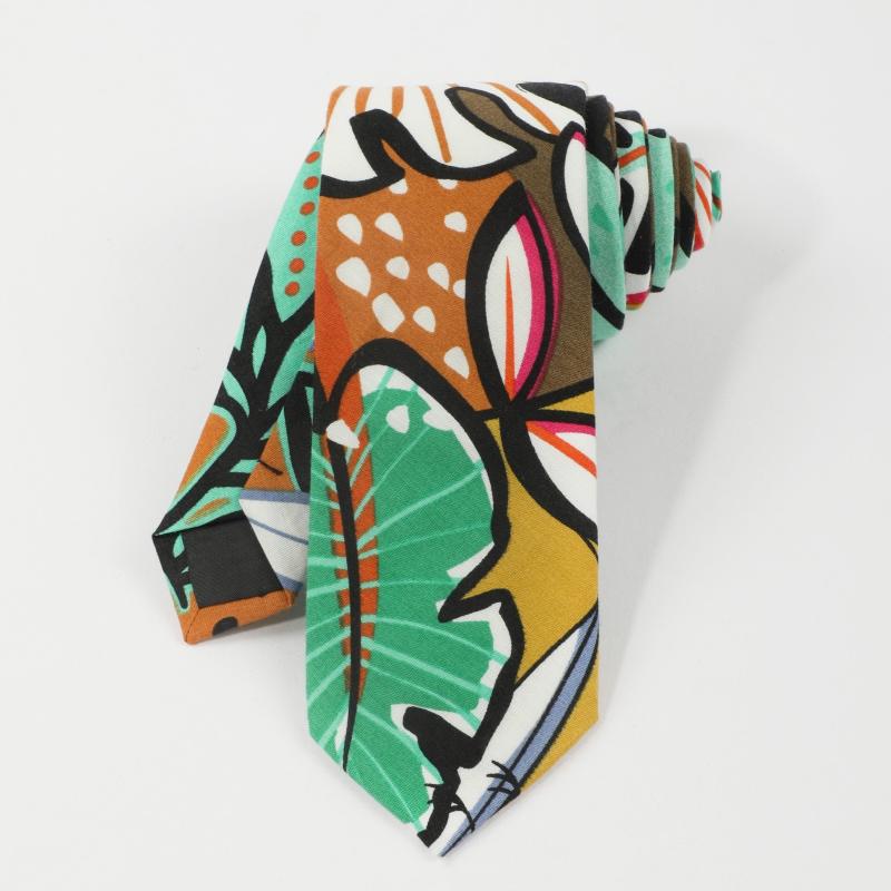 Men's Irregular Plant Leaf Pattern Tie Holiday Party Business Accessory