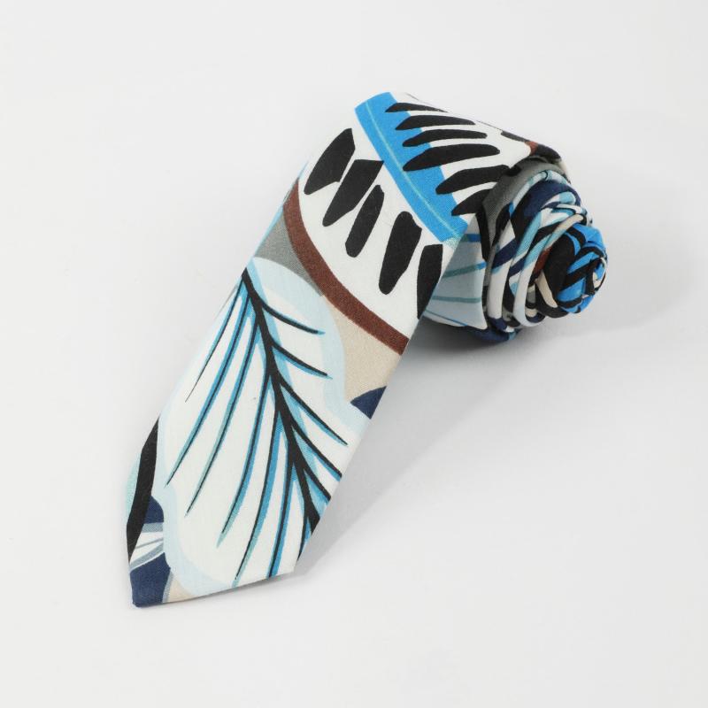 Men's Irregular Plant Leaf Pattern Tie Holiday Party Business Accessory