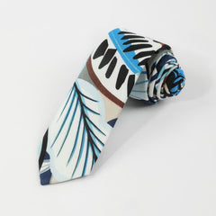 Men's Irregular Plant Leaf Pattern Tie Holiday Party Business Accessory