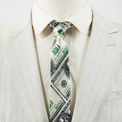 1pc Men's Funny Coin Pattern Tie Party Wedding Necktie