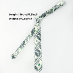 1pc Men's Funny Coin Pattern Tie Party Wedding Necktie