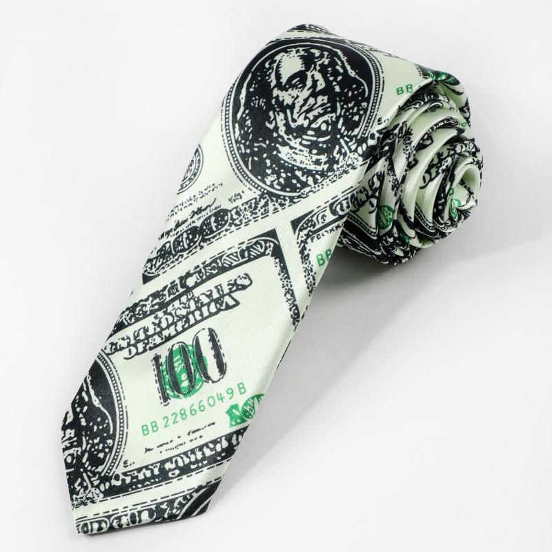 1pc Men's Funny Coin Pattern Tie Party Wedding Necktie