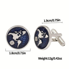 Metal World Map Button Cufflinks Shirt Cufflinks