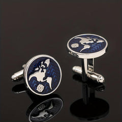 Metal World Map Button Cufflinks Shirt Cufflinks
