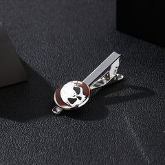 Vintage Skull Pattern Time Stone Men's Tie Clip