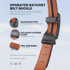 Men's Carbon Fiber Leather Belt with Automatic Buckle