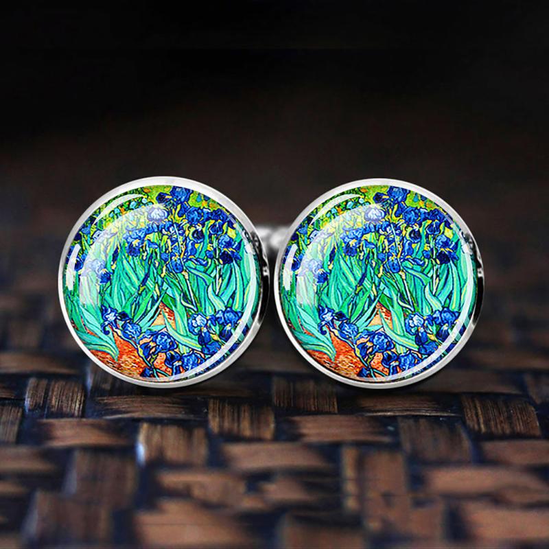 Irises Art Cufflinks for Men - Clothing Accessory Gift