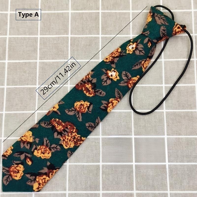 Casual Travel Vacation Short Small Tie Hand Knotted Suit Retro Dark Green Yellow
