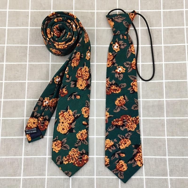 Casual Travel Vacation Short Small Tie Hand Knotted Suit Retro Dark Green Yellow