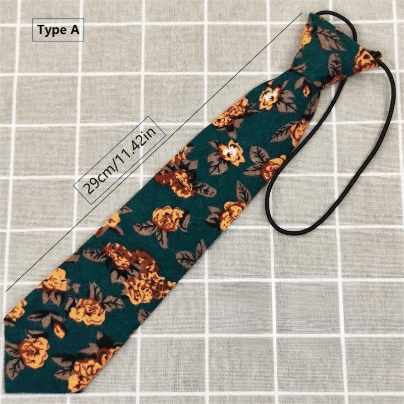 Casual Travel Vacation Short Small Tie Hand Knotted Suit Retro Dark Green Yellow