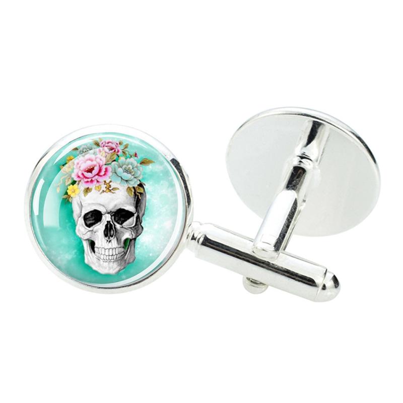 Halloween Skull Cufflinks Gothic Cuff Links Gift