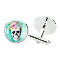 Halloween Skull Cufflinks Gothic Cuff Links Gift