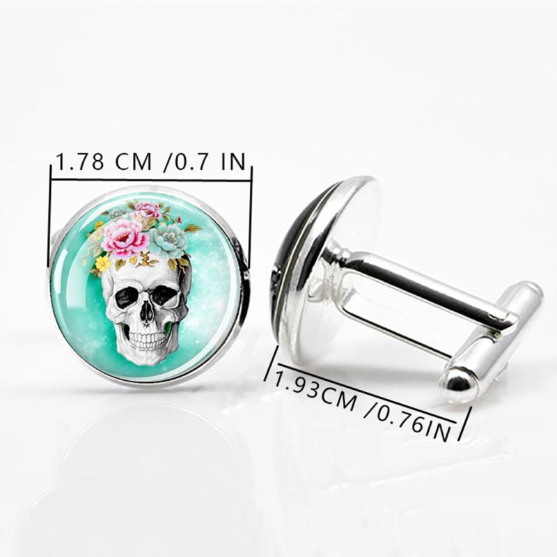 Halloween Skull Cufflinks Gothic Cuff Links Gift