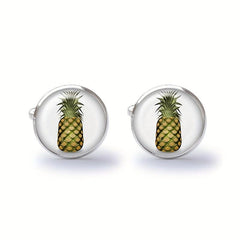 Pineapple Cufflinks Hawaiian Style Tropical Hawaiian Cufflink