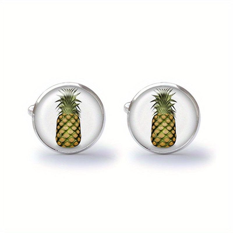 Pineapple Cufflinks Hawaiian Style Tropical Hawaiian Cufflink