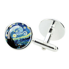 Oil Painting Alloy Cufflinks For Men