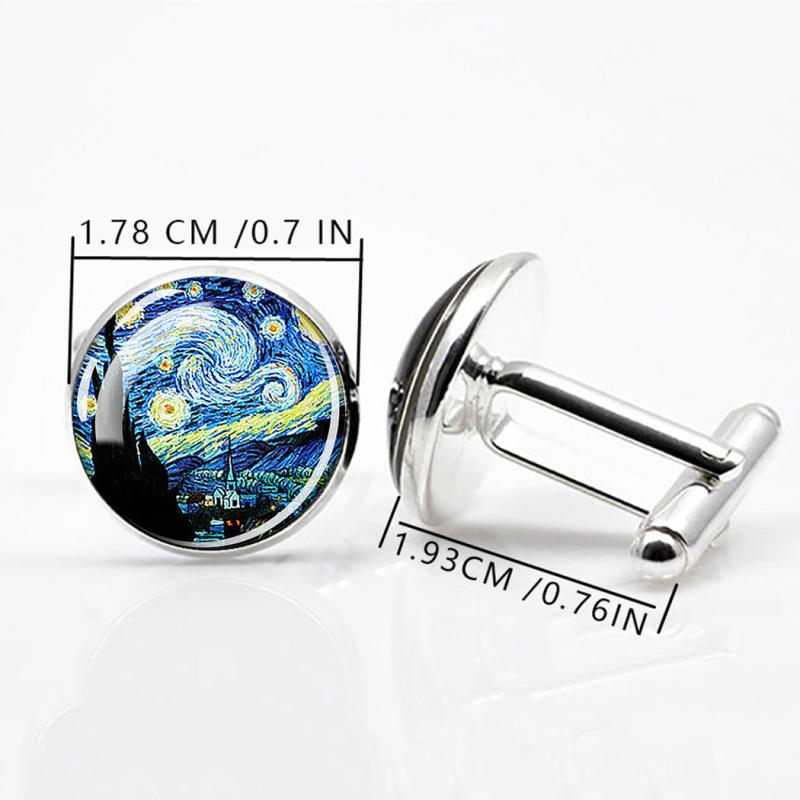 Oil Painting Alloy Cufflinks For Men