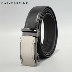 Caivektine Men's Cowhide Belt Business Casual Leather Belt