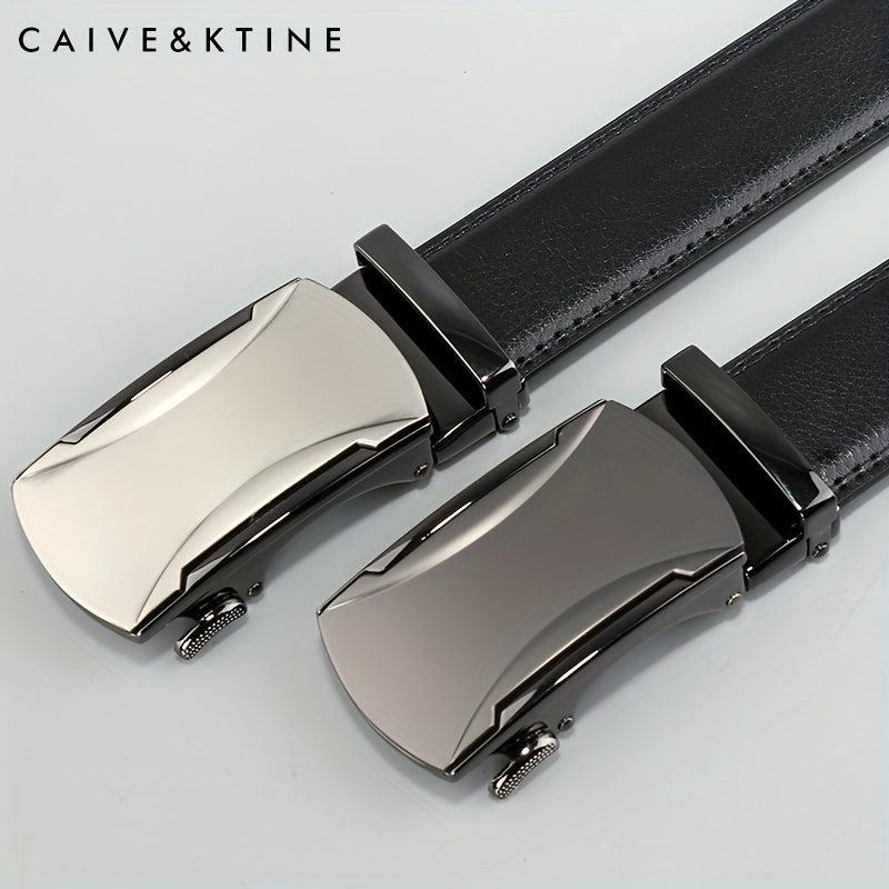 Caivektine Men's Cowhide Belt Business Casual Leather Belt