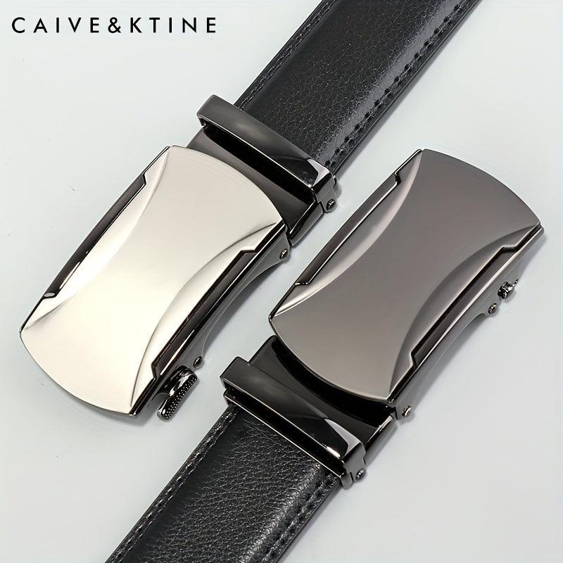 Caivektine Men's Cowhide Belt Business Casual Leather Belt