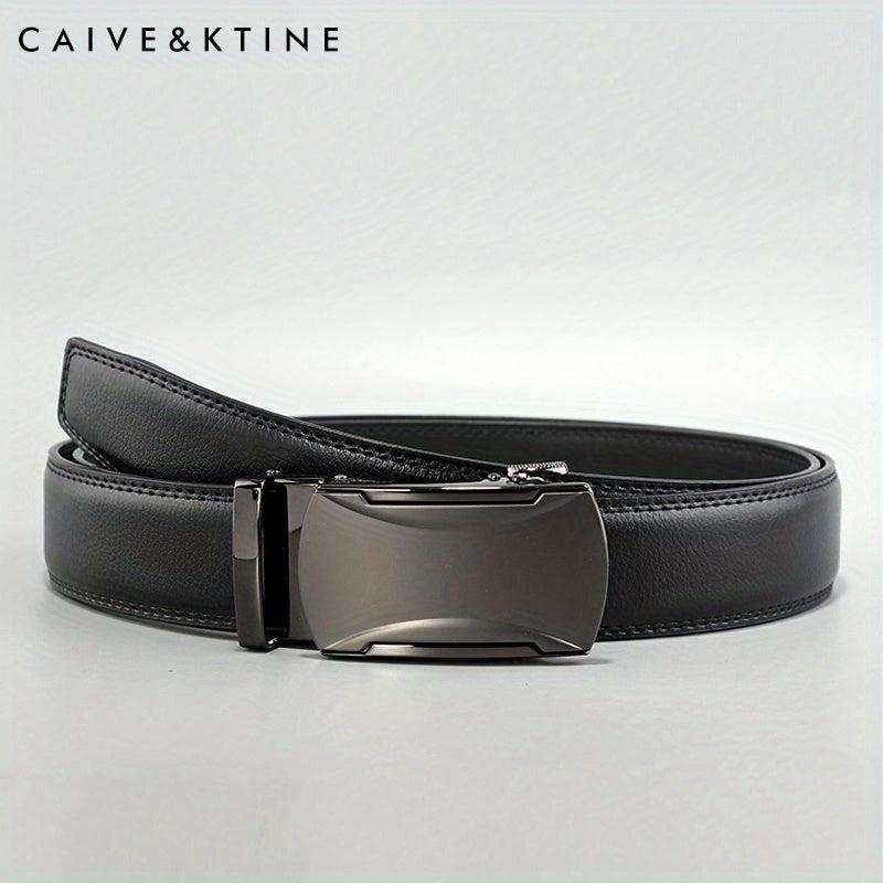 Caivektine Men's Cowhide Belt Business Casual Leather Belt