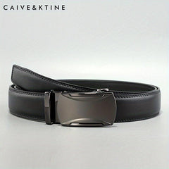 Caivektine Men's Cowhide Belt Business Casual Leather Belt