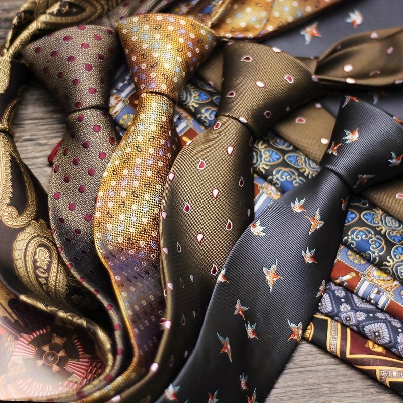 Men's Formal Business Necktie Flower Striped Groom Wedding Shirt
