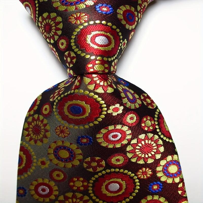 Red Jacquard Woven Paisley Tie Men's Necktie Set
