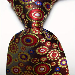 Red Jacquard Woven Paisley Tie Men's Necktie Set