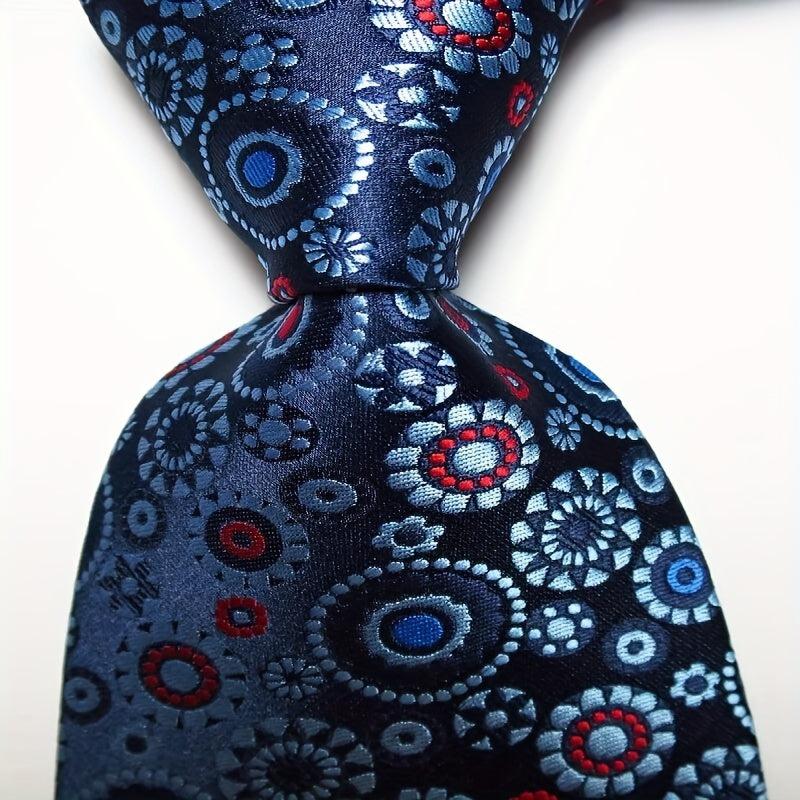 Red Jacquard Woven Paisley Tie Men's Necktie Set
